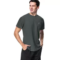 Garnitury - MeetHoo Męska kamizelka surfingowa, koszulka Rash Guard UV UPF 50+, top, ochrona przed słońcem, koszulka z krótkim rękawem, do surfowania, biegania, pływania, ciemnoszary, L - miniaturka - grafika 1