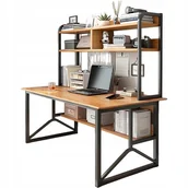 Biurka gamingowe - BIURKO KOMPUTEROWE CIEMNY BUK POD STOLIK GAMINGOWE NOWOCZESNE LOFT 120 CM - miniaturka - grafika 1