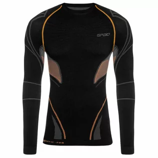 Koszulki sportowe męskie - Koszulka termoaktywna Spaio Extreme-Pro D/R - Black/Orange (SP-M-BAZA-050010077-) - grafika 1