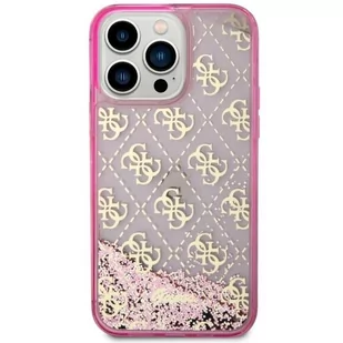 Guess GUHCP14LLC4PSGP iPhone 14 Pro 6.1" różowy/pink hardcase Liquid Glitter 4G Transculent - Etui i futerały do telefonów - miniaturka - grafika 3