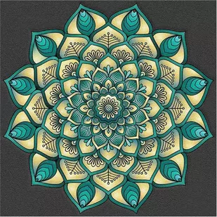 Norimpex Diamentowa mozaika Mandala 7D Koło niebiesko seledynowe 30x30cm 1006552 - Malowanie po numerach - miniaturka - grafika 1