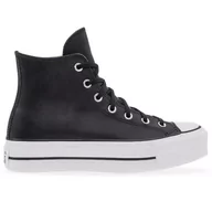 Trampki damskie - Buty Converse Chuck Taylor All Star Lift Platform Leather 561675C - czarne - miniaturka - grafika 1