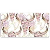 Podkładki na biurko - Mata ochronna na biurko Czaszka w kwiaty 120x60 cm, Dywanomat - miniaturka - grafika 1