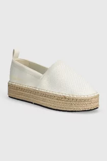 Espadryle damskie - Calvin Klein Jeans espadryle PLATFORM ESPADRILLE UC kolor biały na platformie YW0YW01377 - grafika 1