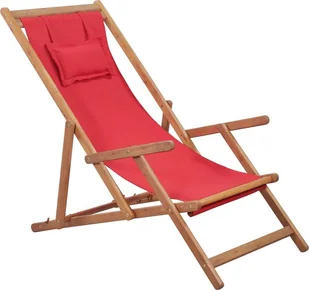 Elior Czerwony składany leżak plażowy - Inglis - Leżaki ogrodowe - miniaturka - grafika 1
