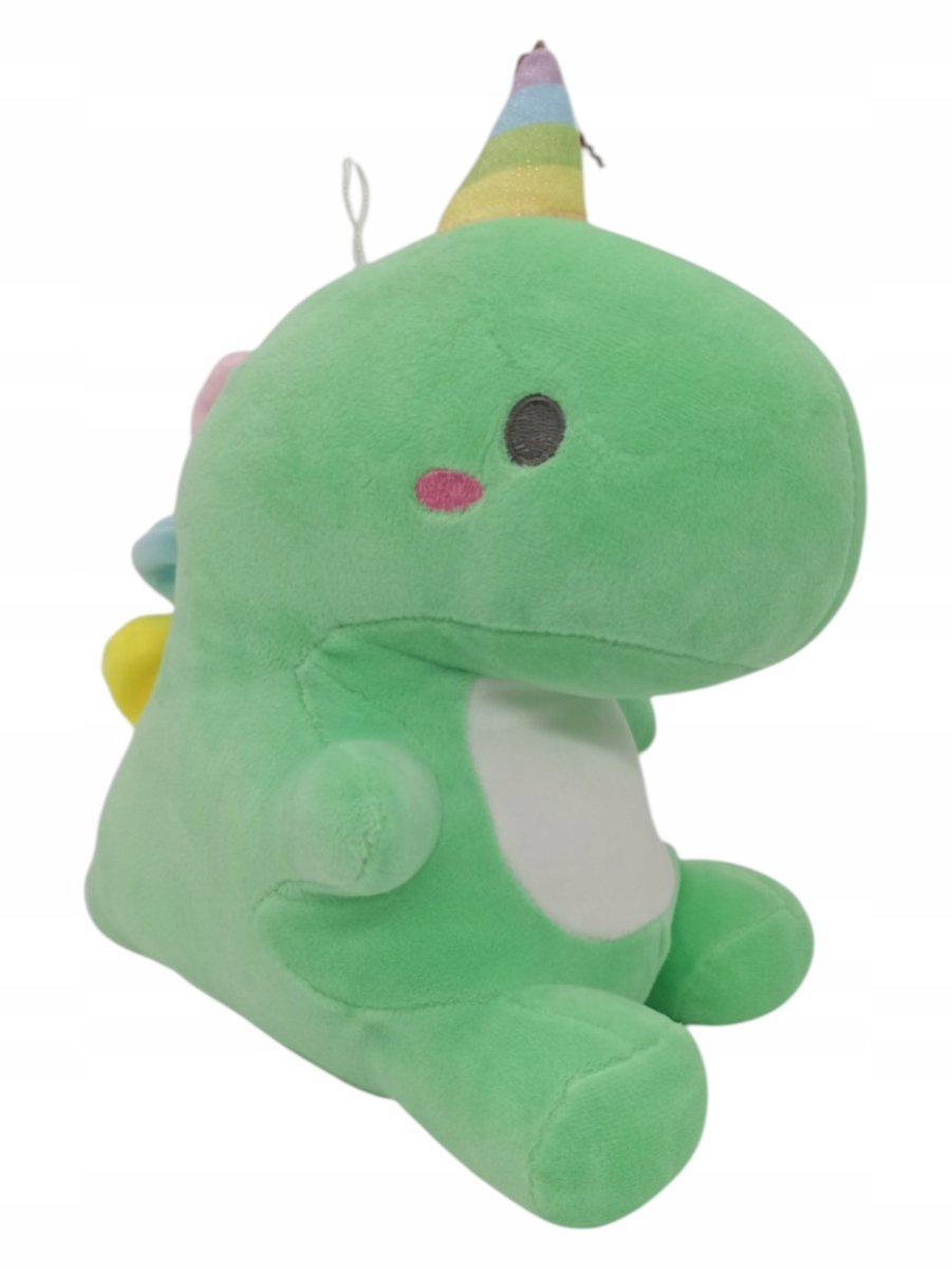 Maskotka Pluszak Przytulanka Dinozaur W Czapce Urodzinowej Zielony 24cm