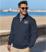 Kurtki męskie - Kurtka z twillu Sport Club Mężczyzna Atlas For Men - Kolor : Granatowy - Rozmiar : 4XL - miniaturka - grafika 1