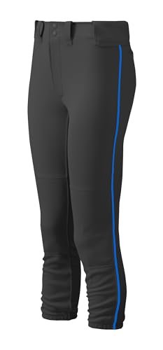 Mizuno Damskie spodnie z troczkiem (czarne/królewskie, średni)