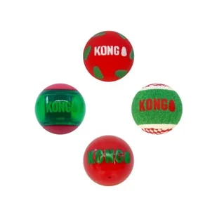 KONG Holiday Occasions Balls 4 szt. Medium - Zabawki dla psów - miniaturka - grafika 1