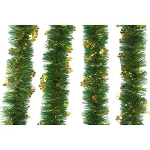 Girlanda śnieżynki zielono - złota Ø9 cm z aplikacją Ø12 cm, 2 m - Ozdoby bożonarodzeniowe - miniaturka - grafika 1