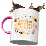 Kubki - Kubek Różowy na Urodziny 65 65te 65-te Prezent z Nadrukiem ze Zdjęciem + Opakowanie na prezent (wzór 02) - miniaturka - grafika 1