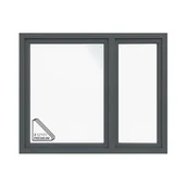 Okna - Okno PCV 3-szybowe fasadowe O37/85 antracytowe 1765x1435 mm otwierane do wewnątrz lewe Witraż - miniaturka - grafika 1