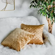 Poszewki na poduszki - Poszewka dekoracyjna na poduszkę Velvet Gold Fan 45 x 45 cm MY HOME - miniaturka - grafika 1