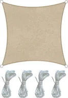 Markizy - Rebecca Mobili Vela Shading Square Zewnętrzna Markiza Bezowa Zewnętrzna Ochrona UV z Linkami Basen Boat Garden 5x5 mt - miniaturka - grafika 1