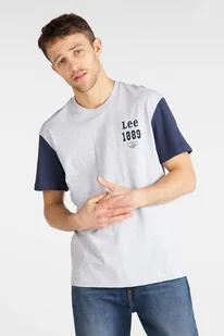 LEE COLOURBLOCK TEE MĘSKI T-SHIRT RELAXED FIT SHARP GREY MELE L60ERE03 112113342 - Lee - Koszulki męskie - miniaturka - grafika 1