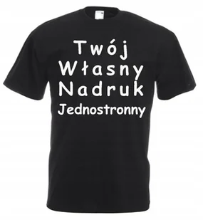 Koszulka Czarna Twój Własny Nadruk Jednokolorowy - Koszulki męskie - miniaturka - grafika 1
