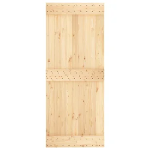 Drzwi przesuwne z osprzętem, 85x210 cm, lite drewno sosnowe Lumarko! - Drzwi wewnętrzne - miniaturka - grafika 5