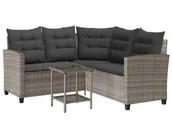 Meble ogrodowe - Sofa ogrodowa ze stolikiem ciemnoszara W4-L75 - miniaturka - grafika 1