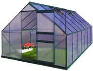 Szklarnie ogrodowe - Szklarnia 10,75m2 PLANTIFLEX 250x430cm zielona 6mm z fundamentem - miniaturka - grafika 1