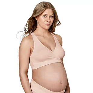 Medela Keep Cool biustonosz do spania | Bezszwowy biustonosz dla kobiet w ciąży i karmiących piersią z materiału Soft Touch z strefą oddychania na całej plecach, Chai, L - Biustonosze - miniaturka - grafika 1