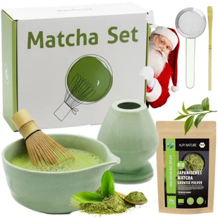 Matcha 50G+ Zestaw Startowy Z Miotełką Chasen I Bambusowymi Akcesoriami 6W1 - Herbata Matcha 50G+ Zestaw Startowy Z Miotełką Chasen I Bambusowymi Akcesoriami 6W1 - Herbata - miniaturka - grafika 1