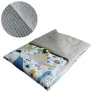 Koce i narzuty dla dzieci - Kocyk Dziecięcy 75x100 Ocieplany Dinozaury Niebieskie/Szary Bawełna/Velvet Polski Producent - miniaturka - grafika 1