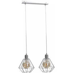 KET Loftowa LAMPA wisząca metalowa OPRAWA industrialny ZWIS druciany srebrny KET695 - Lampy sufitowe - miniaturka - grafika 1
