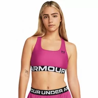 Bielizna sportowa damska - Biustonosz treningowy Under Armour UA HG Authentics Mid Branded - różowy - UNDER ARMOUR - miniaturka - grafika 1