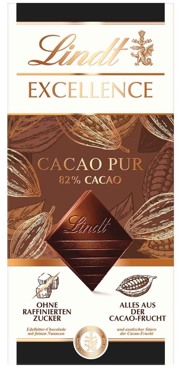 LINDT czekolada Cacao Pur 82% 50g