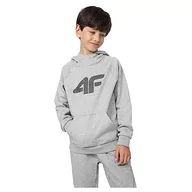Bluzy dla dziewczynek - 4F JUNIOR Bluza dziecięca, Cold Light Grey Melange, 122 - miniaturka - grafika 1