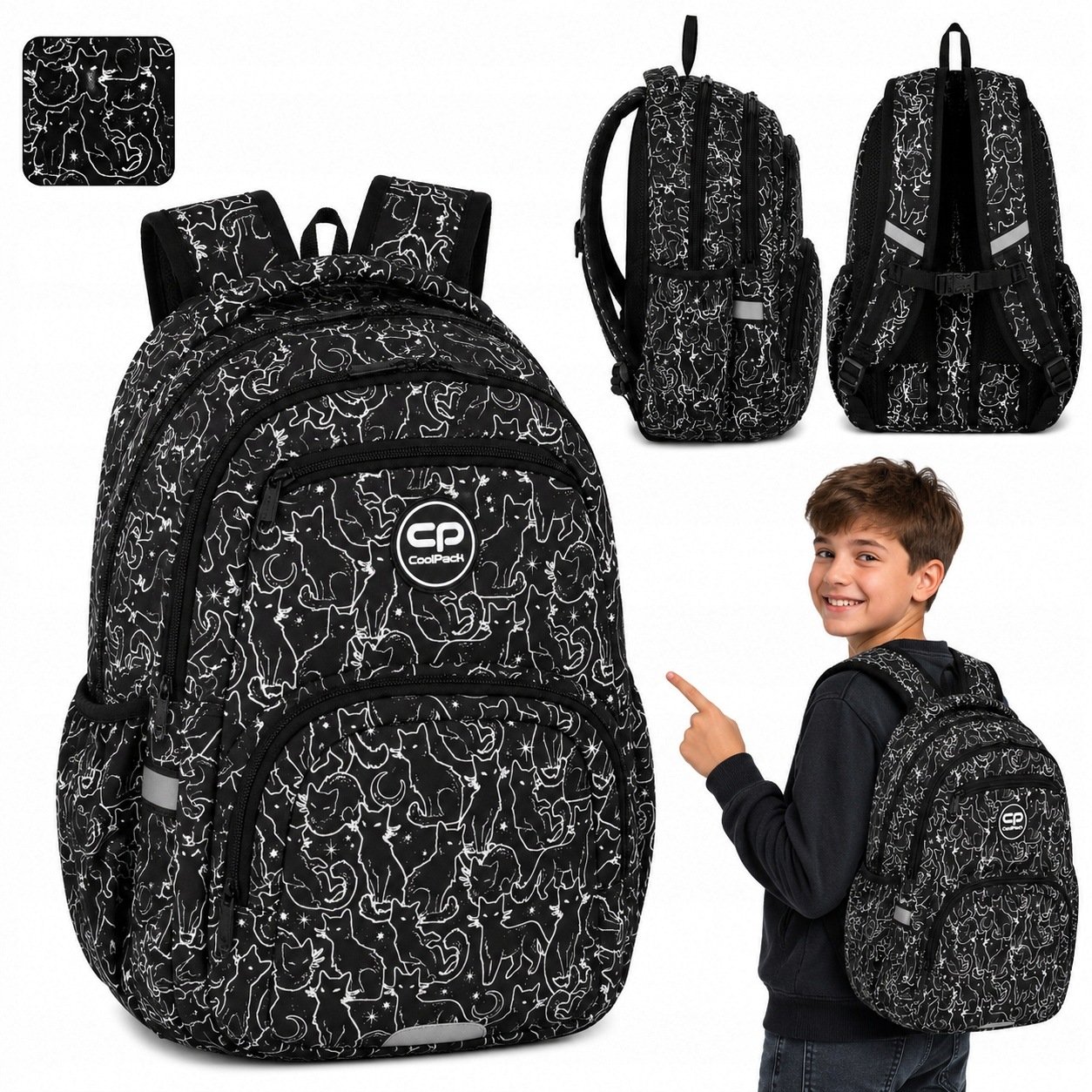 Plecak Szkolny Dla Dziewczynki Koty 23L Młodzieżowy Klasa 1-3 Coolpack