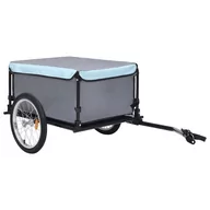 Przyczepki rowerowe - vidaXL vidaXL Przyczepa rowerowa transportowa czarno-niebieska 65 kg 92589 - miniaturka - grafika 1