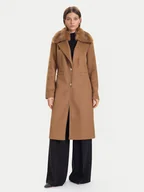 Płaszcze damskie - Guess Płaszcz wełniany W5BL19 W2642 Brązowy Regular Fit - miniaturka - grafika 1