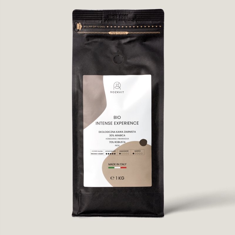 Kawa ziarnista ekologiczna Rozkvit Intense Experience Włoskie Espresso