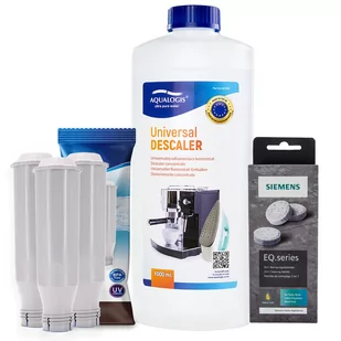 Zestaw Bosch - AL-TES46 3szt, Uniwersalny Odkamieniacz Aqualogis 1L, Siemens TZ80001 Tabletki Czyszczące - Akcesoria i części do ekspresów do kawy - miniaturka - grafika 1