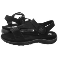 Sandały damskie - Sandały Czarne 64870-02 Black (RI276-a) Rieker - miniaturka - grafika 1