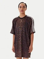 Sukienki - adidas Sukienka codzienna Leopard JW7311 Brązowy Regular Fit - miniaturka - grafika 1