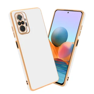 Pokrowiec Do Xiaomi RedMi NOTE 10 PRO Etui w Glossy Biały - Złoto TPU Silikonowe Obudowa Case Cover Cadorabo - Etui i futerały do telefonów - miniaturka - grafika 1