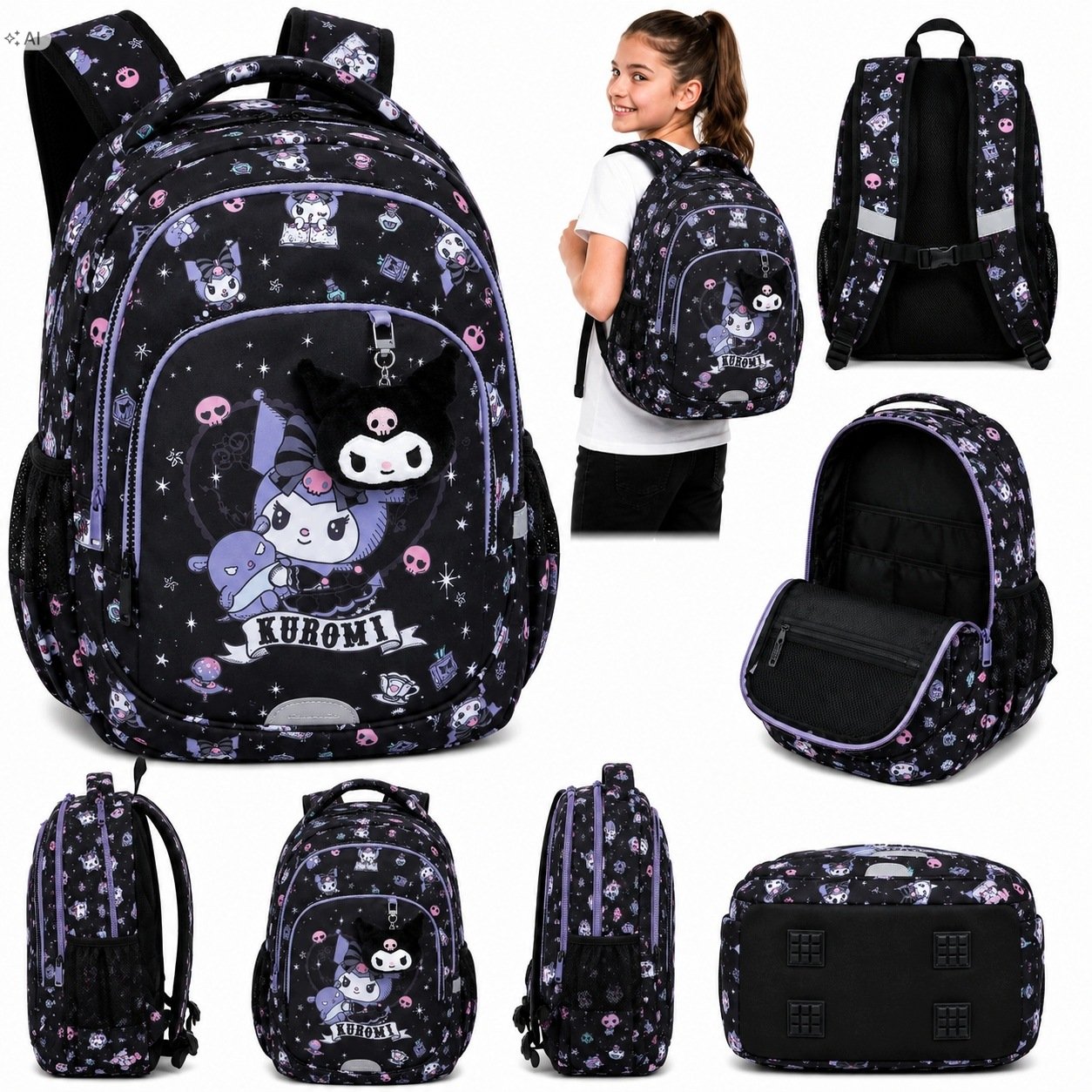Coolpack Plecak Tornister Szkolny Dla Dziewczynki Kuromi Czarny Dziewczęcy