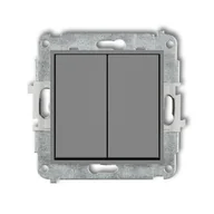 Wyłączniki światła i elektryczne - Karlik Łącznik świecznikowy MINI szary 27MWPUS-2 - miniaturka - grafika 1