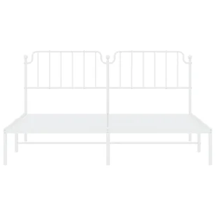 Metalowa rama łóżka z wezgłowiem, biała, 160x200 cm Lumarko! - Łóżka - miniaturka - grafika 6