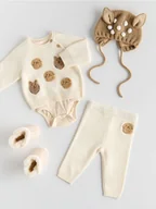 Komplety dla niemowląt - Reserved - Dzianinowy komplet z wiskozą - złamana biel - miniaturka - grafika 1