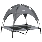 Legowiska dla psów - vidaXL Legowisko dla psa, z baldachimem, antracytowe, tkanina i stal - miniaturka - grafika 1