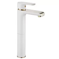 Baterie umywalkowe - Rea Bateria umywalkowa Bateria umywalkowa Bloom white gold Wysoka B9931 - miniaturka - grafika 1
