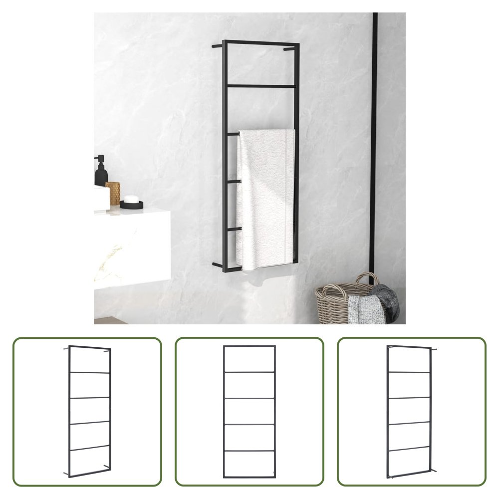 Stojak na ręczniki Living Store czarny 45x10x115 cm stalowy