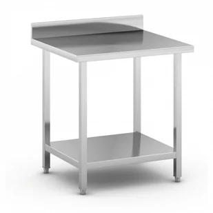 B2B Partner Stół roboczy ze stali nierdzewnej z półką, 800 x 700 x 850 mm WT-C100809 - Stoły warsztatowe - miniaturka - grafika 1