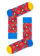 Skarpetki męskie - Happy Socks Flower Power Sock, Skarpety dla kobiet i mężczyzn, Żółty-Niebieski-Zielony-Fioletowy-Niebieski (36-40) - miniaturka - grafika 1