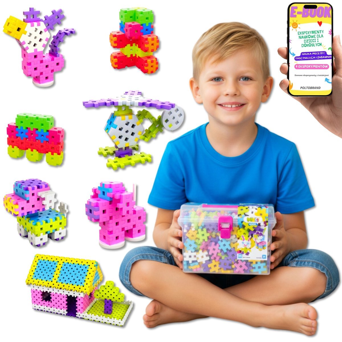 KLOCKI 500 EL WAFLE KONSTRUKCYJNE Klocki Konstrukcyjne Dla Dziecka Syna Córki Na Święta + EBOOK