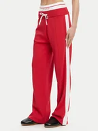 Spodnie sportowe damskie - PINKO Spodnie dresowe Marsicano 104888 A2FQ Czerwony Regular Fit - miniaturka - grafika 1