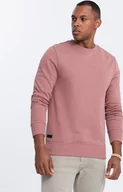 Bluzy męskie - Ombre Męska bawełniana nierozpinana dresowa bluza BASIC ciemnoróżowa V4 OM-SSBN-0159 XL - miniaturka - grafika 1